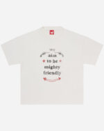 FUGAZI Mighty Friendly Paperthin Tee White – Slub Cotton front view