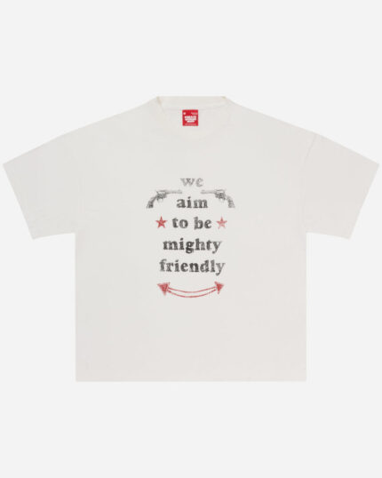 FUGAZI Mighty Friendly Paperthin Tee White – Slub Cotton front view