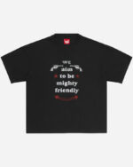 FUGAZI Mighty Friendly Paperthin Tee Black – Slub Cotton front view