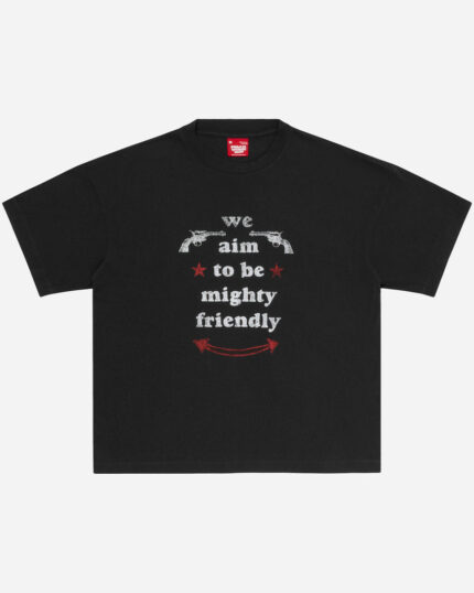 FUGAZI Mighty Friendly Paperthin Tee Black – Slub Cotton front view