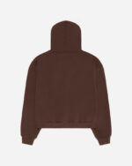 FUGAZI Blood Chit Faux Fur Hood Zip Hoodie – Brown view 4