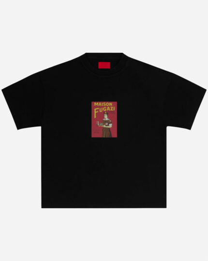 FUGAZI Rations Tee Black – Heavyweight front view
