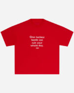 FUGAZI Nuke Tee Red – Heavyweight front view