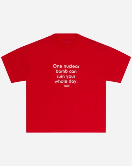 FUGAZI Nuke Tee Red – Heavyweight front view