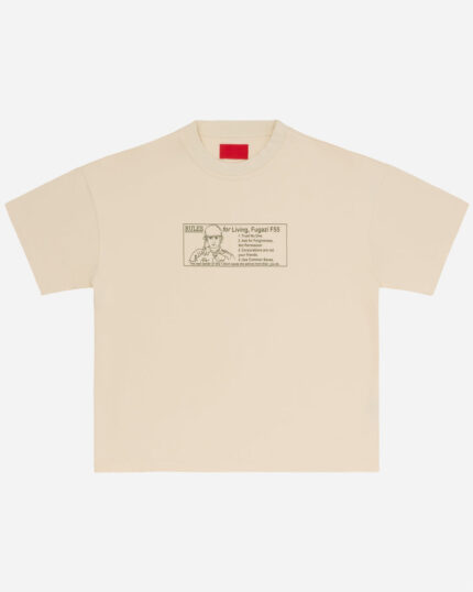 FUGAZI Diagram Tee Cream – Heavyweight front view