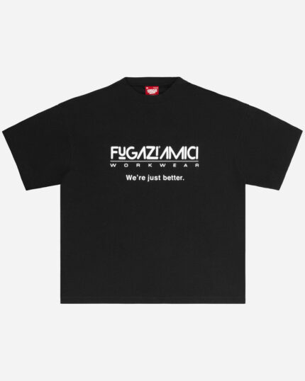 FUGAZI Better Paperthin Tee Washed Black – Slub Cotton front view