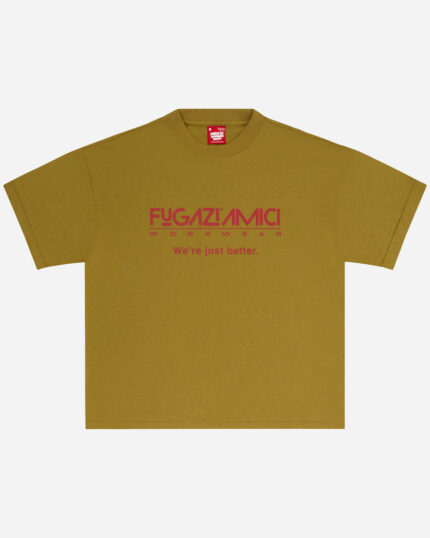 FUGAZI Better Paperthin Tee Olive – Slub Cotton front view