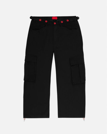 FUGAZI F-55 Baggy Cargo Pant Black – Utility front view