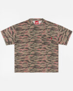 FUGAZI Tiger Camo Pocket Tee Olive – Paperthin front view