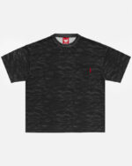 FUGAZI Tiger Camo Pocket Tee Black – Paperthin front view