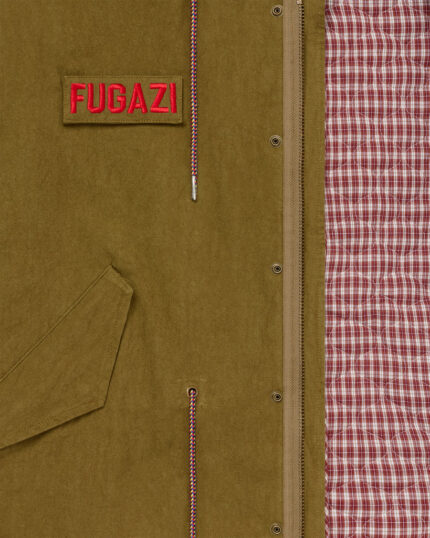 FUGAZI F-55 Fishtail Parka Olive – Hooded view 2