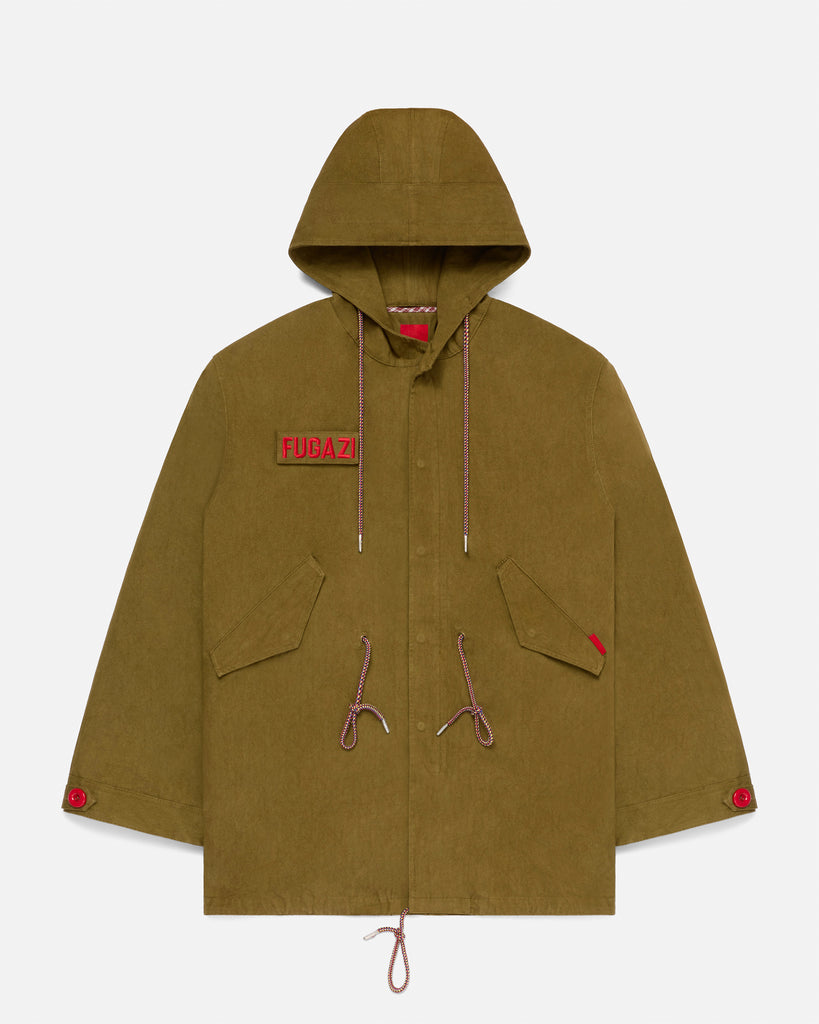 FUGAZI F-55 Fishtail Parka Olive – Hooded - front view FUGAZI F-55 Fishtail Parka Olive – Hooded front view