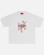 FUGAZI Asbestos Tee White – Heavyweight front view
