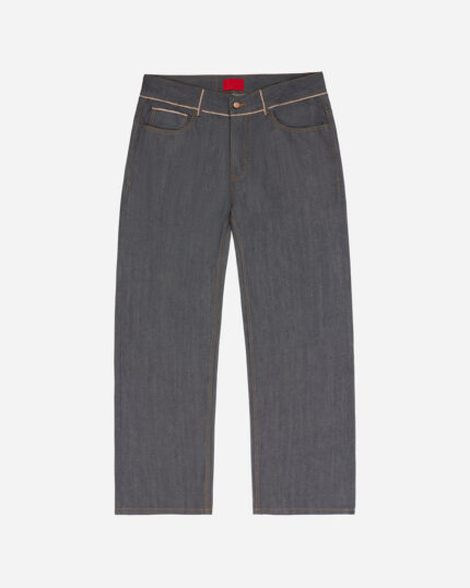 FUGAZI Even More Selfish Jeans Grey – Baggy Fit front view