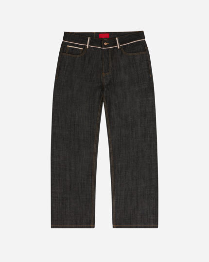 FUGAZI Even More Selfish Jeans Charcoal – Baggy Fit front view