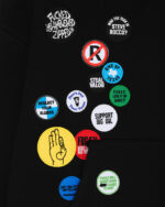 FUGAZI Embroidered Patch Hoodie – Black view 3