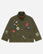 FUGAZI F-55 Field Jacket Olive – Herringbone front view