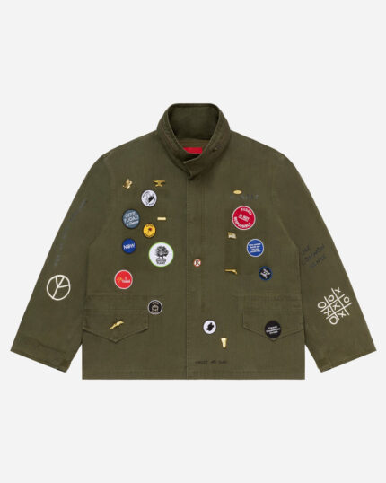 FUGAZI F-55 Field Jacket Olive – Herringbone front view