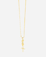 FUGAZI Hand and Dagger Necklace Gold – Pendant front view
