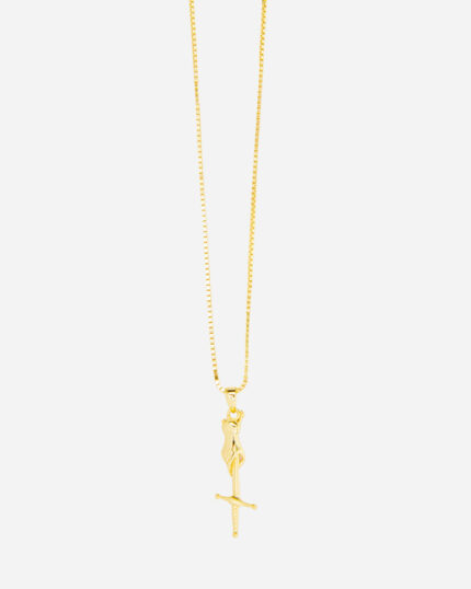 FUGAZI Hand and Dagger Necklace Gold – Pendant front view