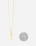FUGAZI Hand and Dagger Necklace Gold – Pendant view 2