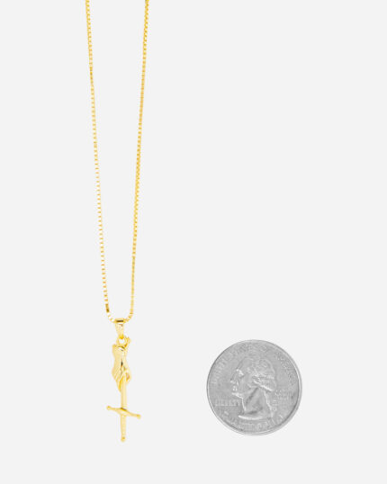 FUGAZI Hand and Dagger Necklace Gold – Pendant view 2