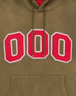 FUGAZI HOOODIE Washed Fleece Appliqué Hoodie – Olive view 2