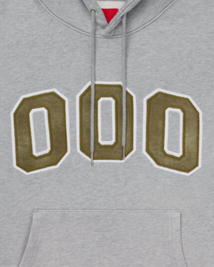FUGAZI HOOODIE Washed Fleece Appliqué Hoodie – Grey view 2