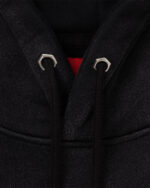 FUGAZI HOOODIE Washed Fleece Appliqué Hoodie – Black view 3