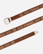 FUGAZI Western Belt Hairy Suede Brown – Suede Belt view 2