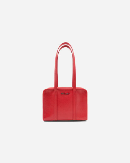 FUGAZI Leather Laundry Mini Bag Red – Leather Bag front view