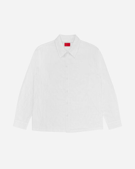 FUGAZI Liner Oxford Button Up White – Oxford front view
