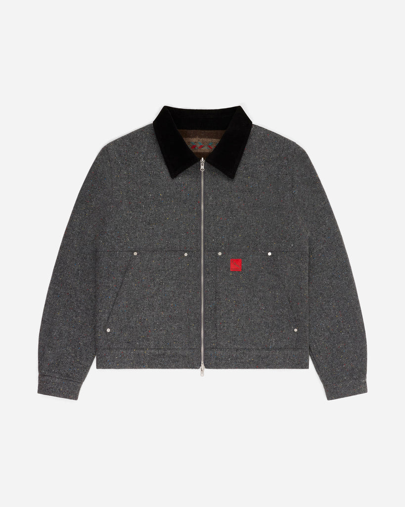 FUGAZI Moving Blanket Work Jacket Grey – Reversible front view