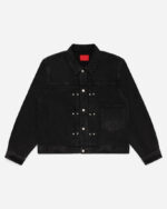 FUGAZI Novelty Denim Jacket Washed Black – Cropped front view
