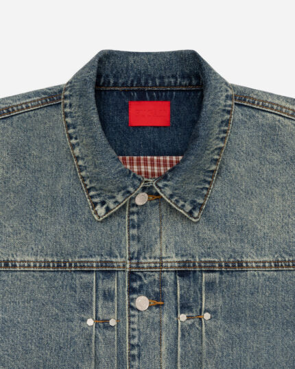 FUGAZI Novelty Denim Jacket Mud Washed – Cropped view 2