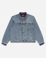 FUGAZI Novelty Denim Jacket Light Washed – Cropped front view