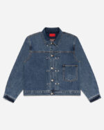 FUGAZI Novelty Denim Jacket Dark Washed – Cropped front view