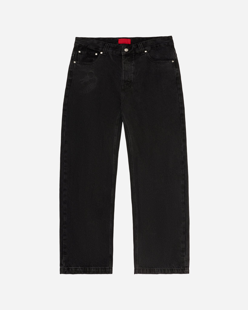 FUGAZI Novelty Jeans Washed Black – Baggy Fit - front view FUGAZI Novelty Jeans Washed Black – Baggy Fit front view