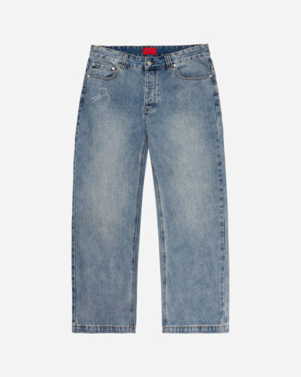 FUGAZI Novelty Jeans Light Washed – Baggy Fit front view