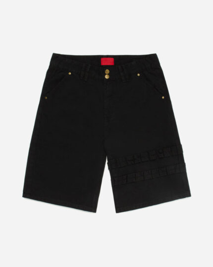 FUGAZI Shotgun Shorts Black – Heavyweight front view
