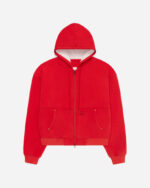 FUGAZI Super Duty Waffle-Lined Zip Hoodie – Red front view