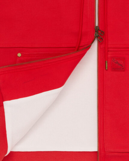 FUGAZI Super Duty Waffle-Lined Zip Hoodie – Red view 2