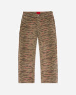 FUGAZI Washed Tiger Camo Work Pant Olive – Heavyweight front view