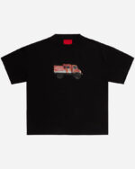 FUGAZI Truck Tee Black – Heavyweight front view