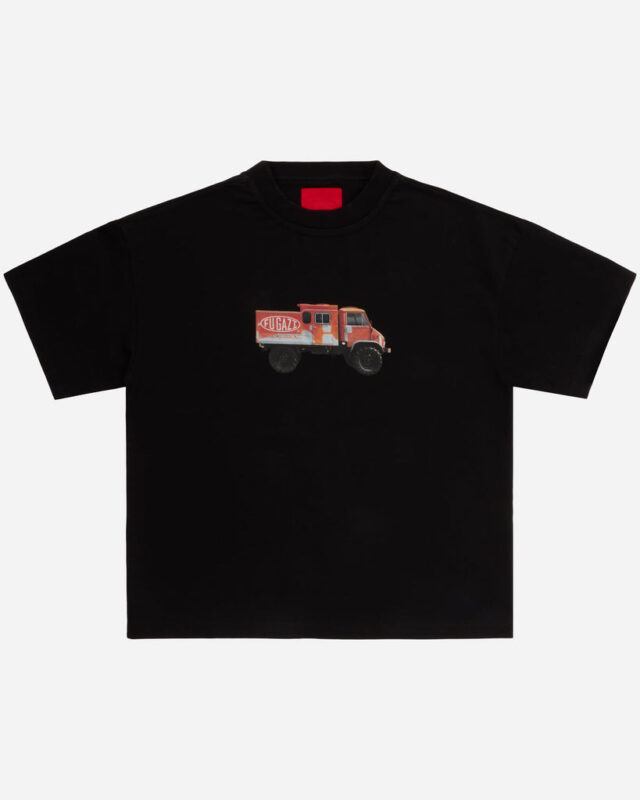 FUGAZI Truck Tee Black – Heavyweight front view