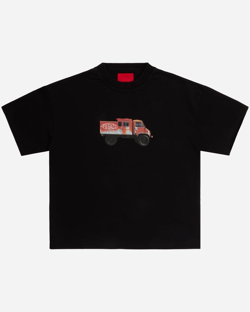 FUGAZI Truck Tee Black – Heavyweight front view