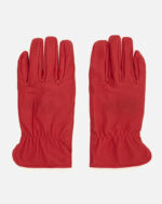 FUGAZI Leather Work Gloves Red – Leather front view
