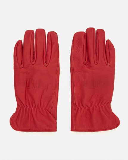 FUGAZI Leather Work Gloves Red – Leather front view